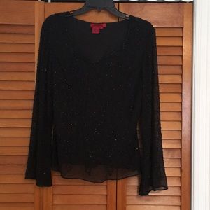 Jlaxmi Dressy Black Beaded Blouse